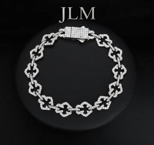 JLM Iced Cross Bracelet