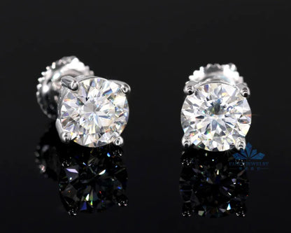 JLM 5mm Moissanite Silver Stud Earrings