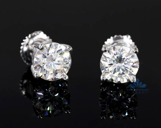 JLM 5mm Moissanite Silver Stud Earrings