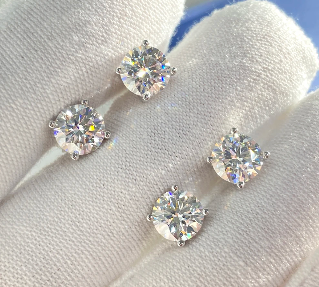 JLM 5mm Moissanite Silver Stud Earrings