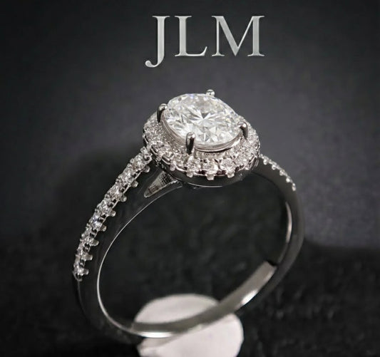 JLM Ethereal oval halo ring