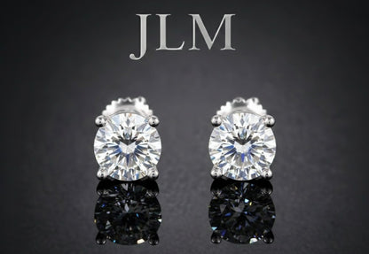 JLM 5mm Moissanite Silver Stud Earrings